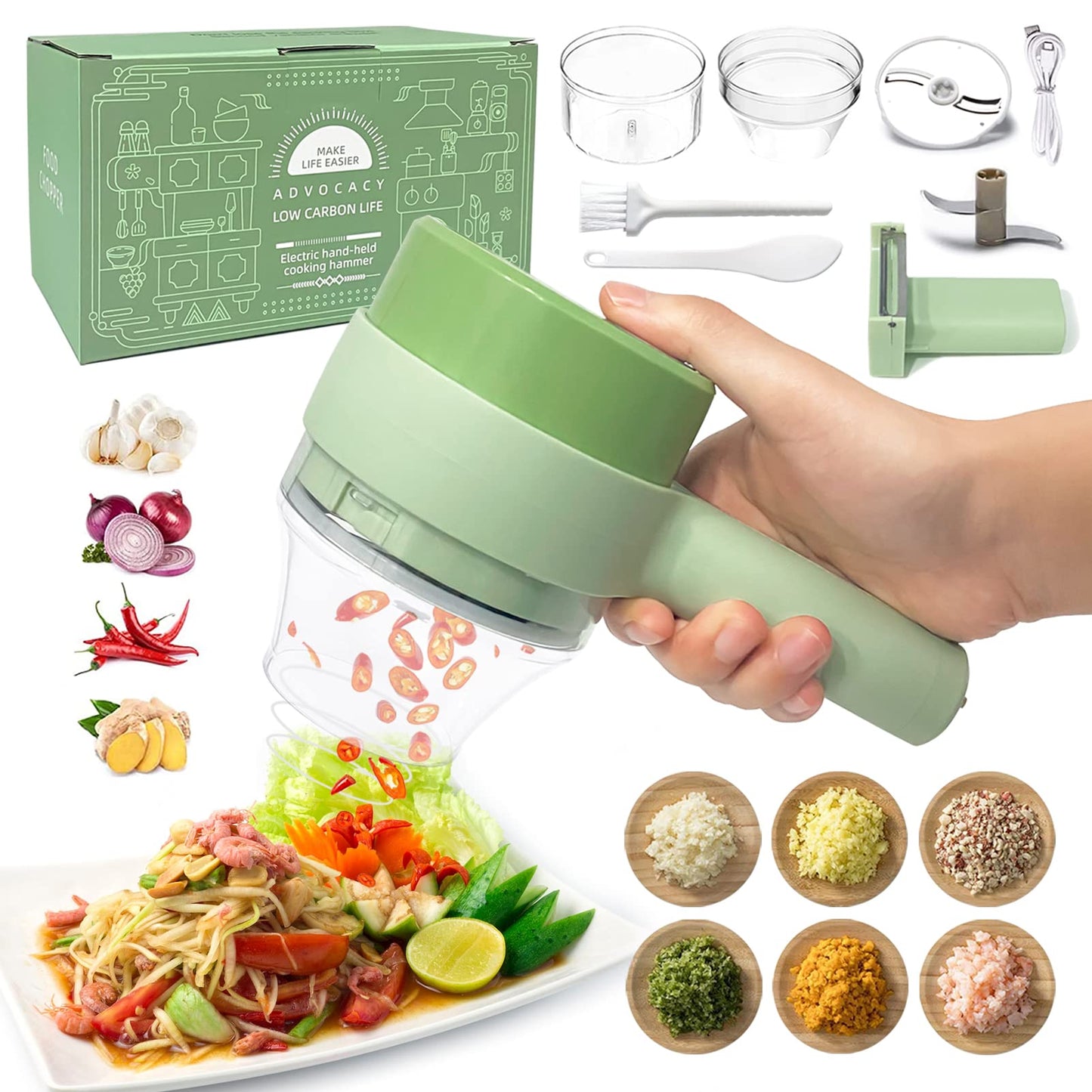 SliceMaster™ | 4-in-1 Portable Electric Vegetable Cutter Set™