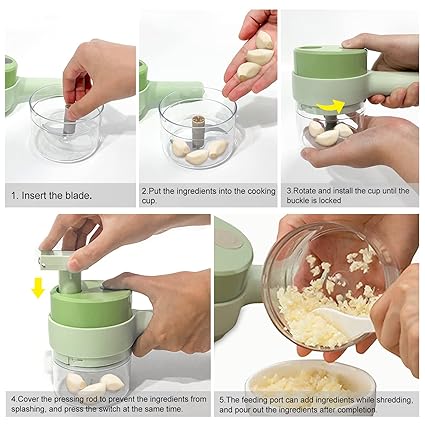 SliceMaster™ | 4-in-1 Portable Electric Vegetable Cutter Set™